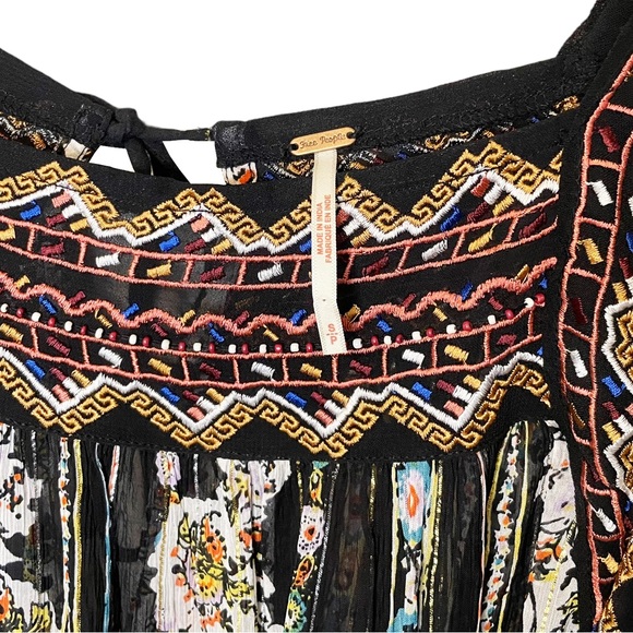 Free People Dance Magic Tunic Floral Metallic Embroidered - Picture 5 of 7